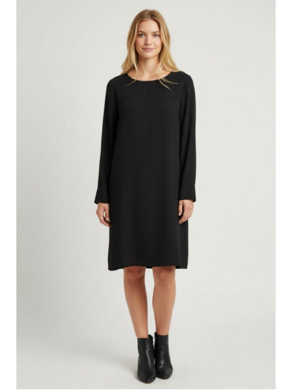 ARITZIA BABATON Black Long Sleeve Shift Dress‎ S